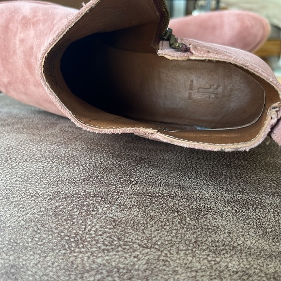 Frye Blush Suede Ankle Boots with Leaf Design - Picture 4 of 5